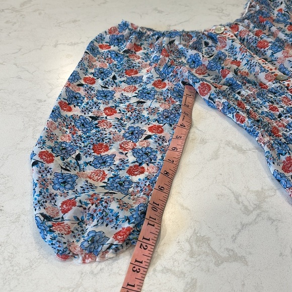 Anthro Fig & Flower Long Sleeve Floral Smocked Tiered Boho Peasant Maxi Dress L - Picture 15 of 17